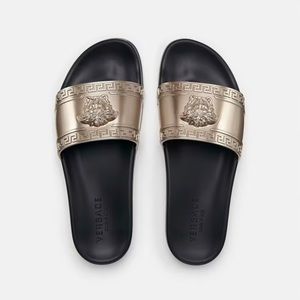 SOLD!!! VERSACE SLIDES GOLD SIZE 42/11 NIB
